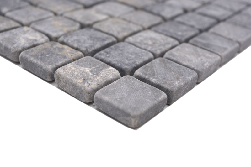 Marmo mosaico Grigio chiaro Grigio Antracite Pietra naturale Antica MOS36-TN23_f
