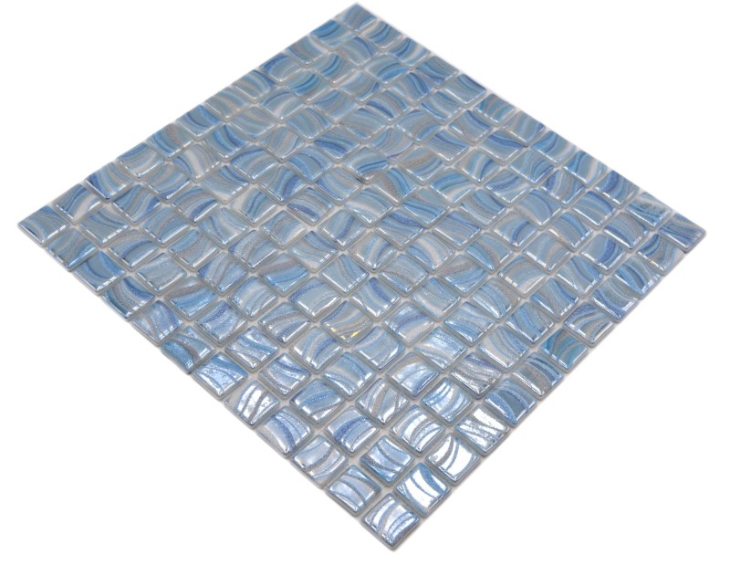 Mosaico piastrelle piscina mosaico piscina mosaico azzurro argento lucido metallico parete doccia SPAGNA - MOS220-78251U_f