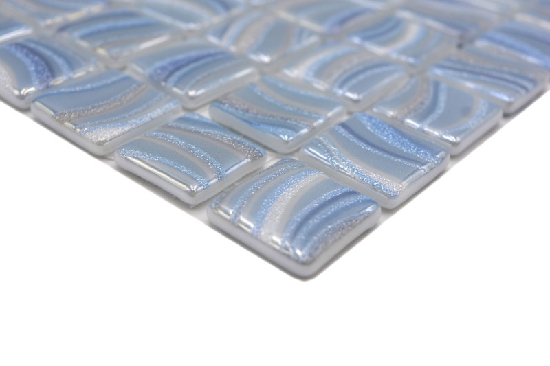 Mosaico piastrelle piscina mosaico piscina mosaico azzurro argento lucido metallico parete doccia SPAGNA - MOS220-78251U_f