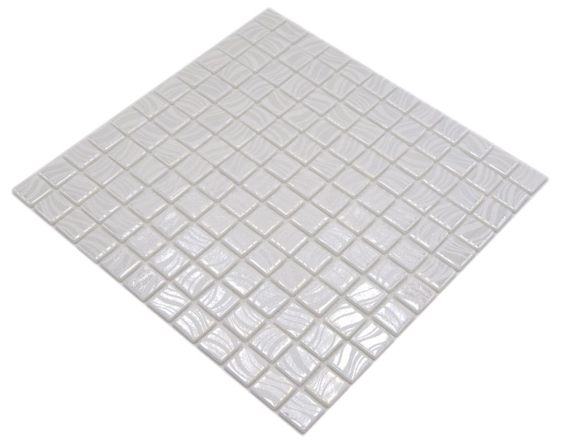 Mosaico piastrelle piscina mosaico piscina mosaico bianco crema argento lucido metallico parete doccia SPAGNA - MOS220-78252U_f