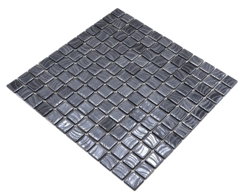 Mosaico piastrelle piscina mosaico piscina mosaico nero grafite argento parete doccia SPAGNA - MOS220-78253U_f