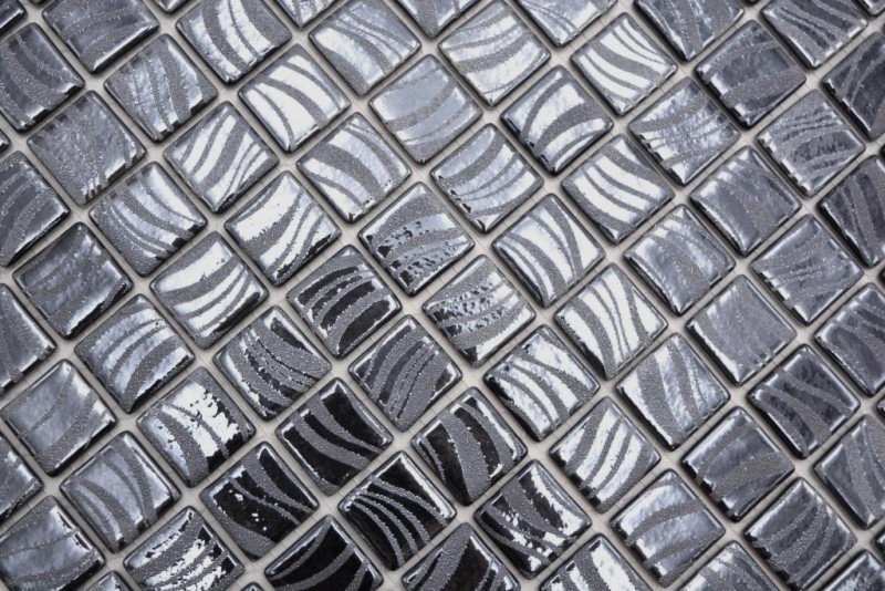 Mosaico piastrelle piscina mosaico piscina mosaico nero grafite argento parete doccia SPAGNA - MOS220-78253U_f