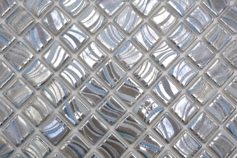Mosaico piscina piastrella di mosaico argento blu oro turchese accenti doccia parete SPAGNA - MOS220-78254U_f