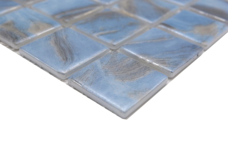 Mosaico di piscina dipinto a mano mosaico di vetro mosaico marmorizzato shimmer grigio crema argento parete pavimento cucina bagno doccia - MOS220-71382U_m