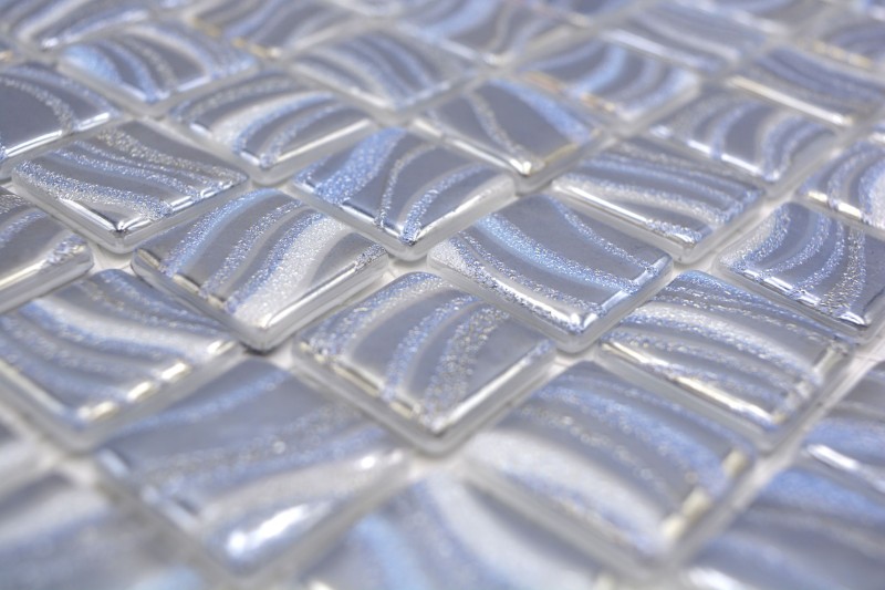 Handmuster piastrella di mosaico mosaico piscina mosaico piscina argento blu lucido argento metallico parete doccia SPAGNA - MOS220-78250U_m