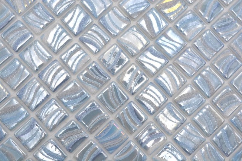 Mosaico a mano mosaico piscina mosaico piscina mosaico azzurro argento lucido metallico parete doccia SPAGNA - MOS220-78251U_m