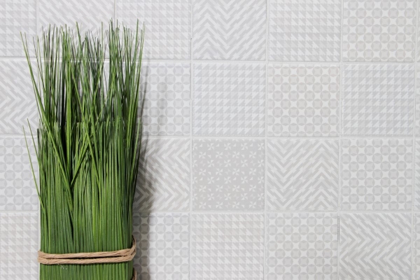 Retro vintage ART DEKO mosaico piastrelle muro ceramica grigio rivestimento cucina piastrelle bagno piastrelle WC - MOS22B-1402