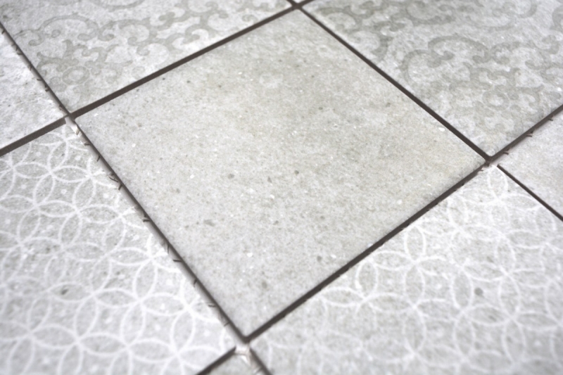 Retro vintage mosaico muro ceramica cemento look grigio mix piastrelle backsplash cucina - MOS22-CELLO