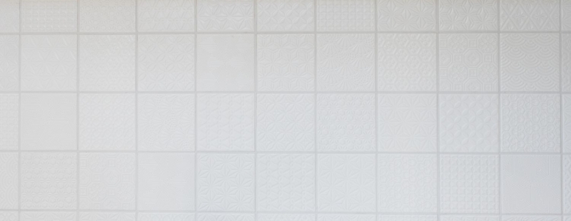 Retro vintage mosaico muro ceramica bianco struttura piastrelle specchio bagno piastrelle muro - MOS22B-0104
