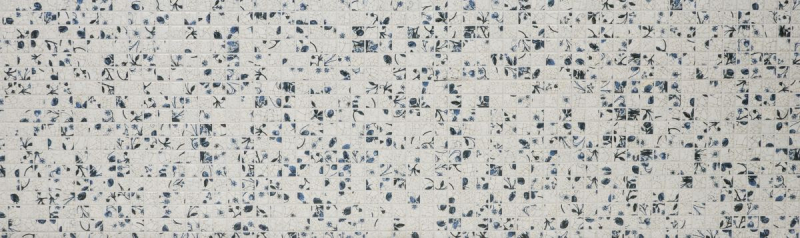 Piastrella di mosaico decorata a mano in ceramica retro vintage bianco blu fiore per cucina MOS18D-1404_m