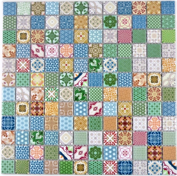 Piastrella di mosaico colorata dipinta a mano MOS18D-1616_m