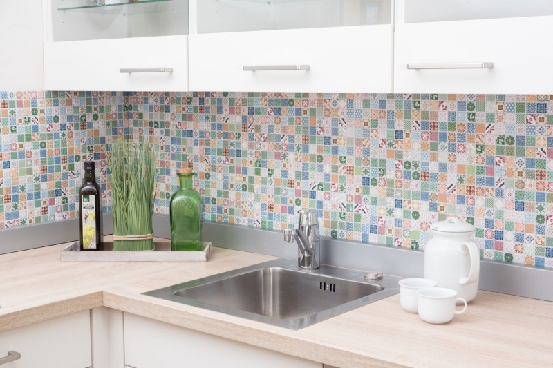 Mosaico di ceramica colorato tessere di mosaico aspetto spagnolo retro vintage MOS18D-1616