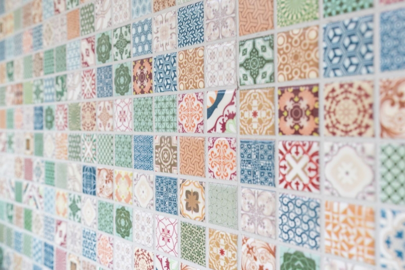 Mosaico di ceramica colorato tessere di mosaico aspetto spagnolo retro vintage MOS18D-1616