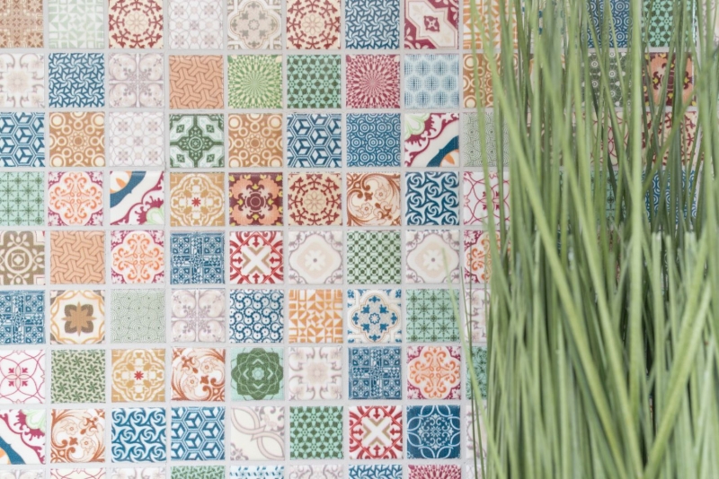 Mosaico di ceramica colorato tessere di mosaico aspetto spagnolo retro vintage MOS18D-1616
