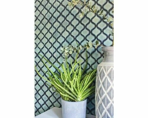 Piastrella di mosaico vintage fiorentina in ceramica blu maculata lucida da parete bagno cucina WC - MOS13-0408