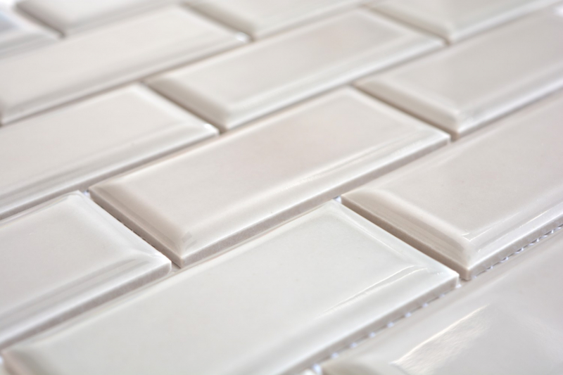 Metro Subway mosaico piastrelle ceramica pietra grigia backsplash cucina MOS26M-0202_f | 10 tappetini mosaico