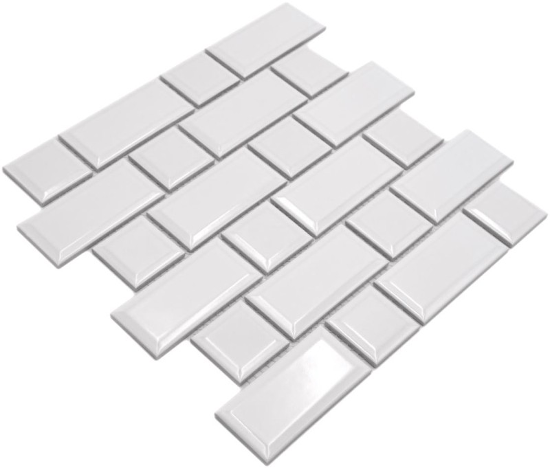 Metro Subway piastrelle WHITE facet mosaico piastrelle in ceramica backsplash cucina parete MOS26WM-0101