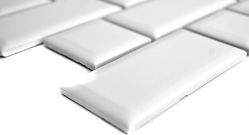 Campione a mano Metro Subway mosaico piastrelle ceramica bianco backsplash cucina muro MOS26WM-0101_m