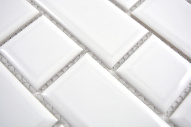 Metro Subway piastrelle WHITE facet mosaico piastrelle in ceramica backsplash cucina parete MOS26WM-0101