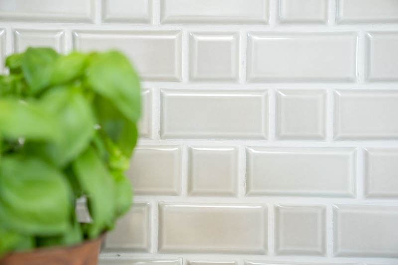 Metro Subway Tiles Grey Mud Facet Mosaic Tile Ceramic Tile Backsplash Kitchen Wall MOS26WM-0202