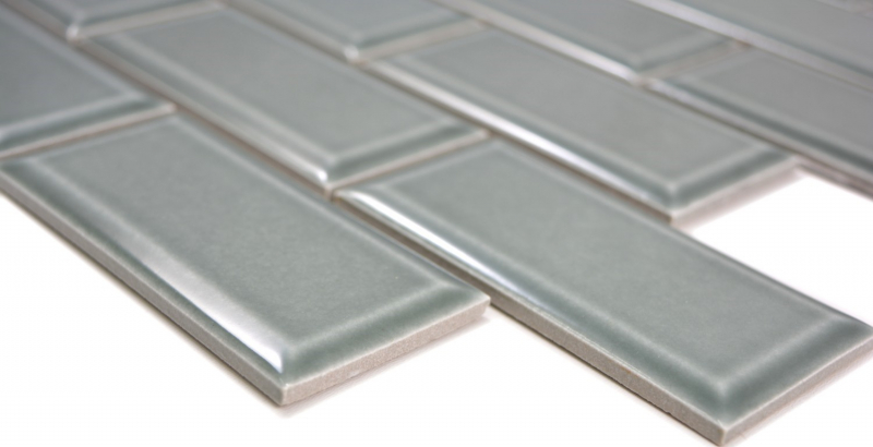 Metro Subway mosaico piastrelle ceramica grigio verde backsplash cucina muro MOS26M-0218_f | 10 mosaico tappetini
