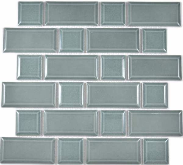 Metro Subway Tiles Facet Petrol Grey Mosaic Tile Ceramic Tile Backsplash Kitchen Wall MOS26WM-0218
