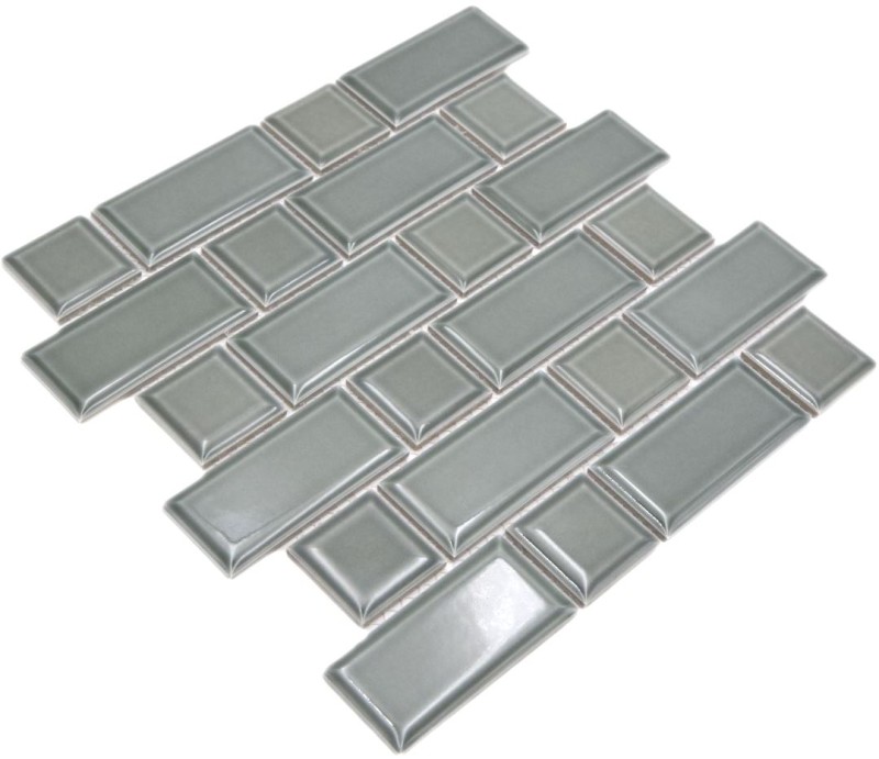 Metro Subway Tiles Facet Petrol Grey Mosaic Tile Ceramic Tile Backsplash Kitchen Wall MOS26WM-0218