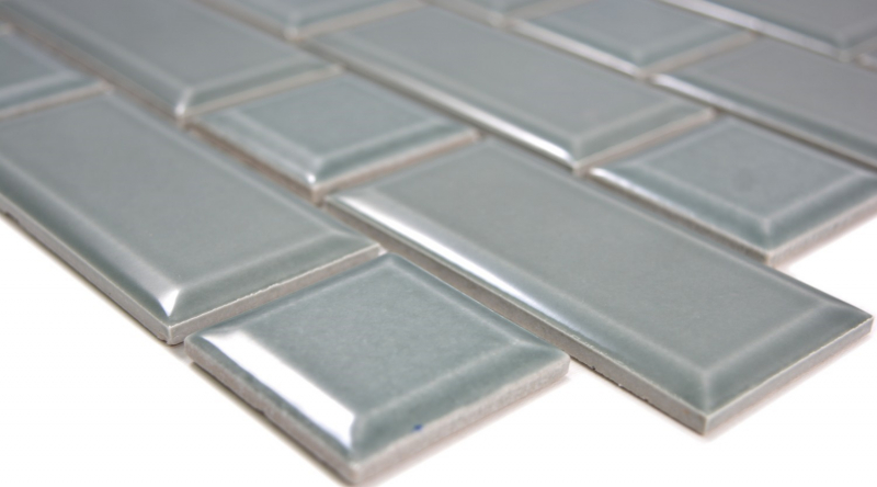 Metro Subway Tiles Facet Petrol Grey Mosaic Tile Ceramic Tile Backsplash Kitchen Wall MOS26WM-0218