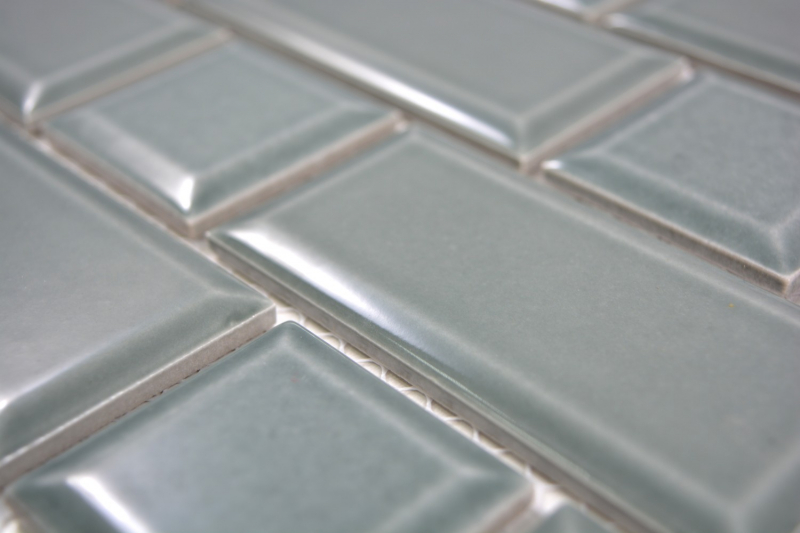 Metro Subway Tiles Facet Petrol Grey Mosaic Tile Ceramic Tile Backsplash Kitchen Wall MOS26WM-0218