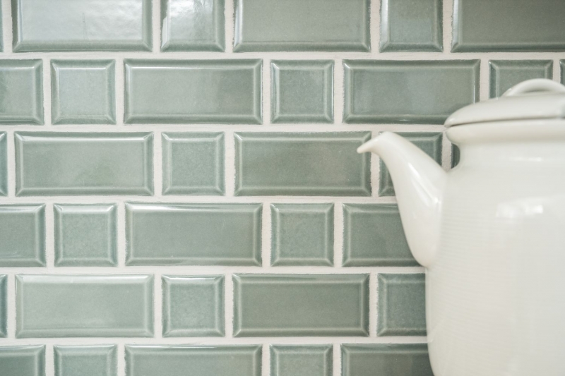 Metro Subway Tiles Facet Petrol Grey Mosaic Tile Ceramic Tile Backsplash Kitchen Wall MOS26WM-0218