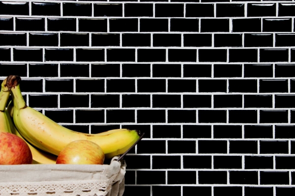 Campione a mano Mini Metro Subway mosaico piastrelle ceramica nero backsplash cucina MOS26-0302_m