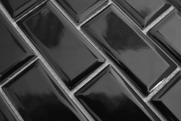 Campione a mano Metro Subway mosaico piastrelle ceramica backsplash cucina nero MOS26M-0303_m