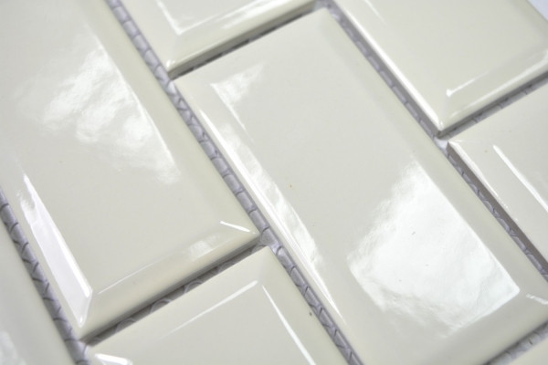 Campione a mano Metro Subway mosaico piastrelle ceramica avorio backsplash cucina MOS26-0119IM_m