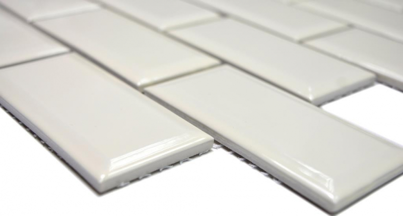 Campione a mano Metro Subway mosaico piastrelle ceramica avorio backsplash cucina MOS26-0119IM_m