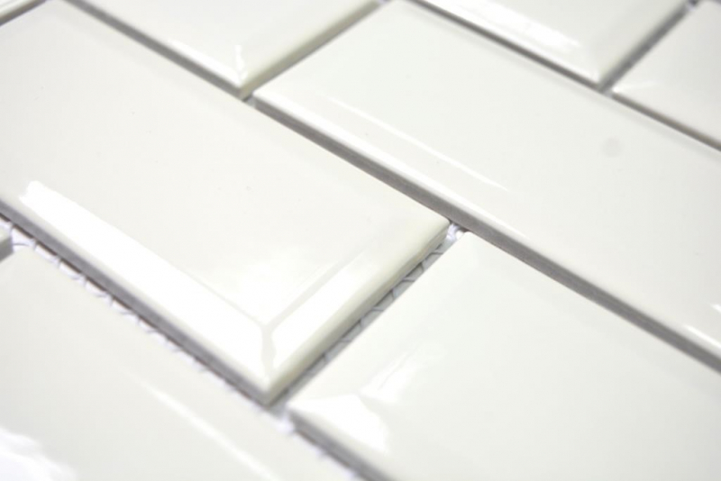 Campione a mano Metro Subway mosaico piastrelle ceramica avorio backsplash cucina MOS26-0119IM_m