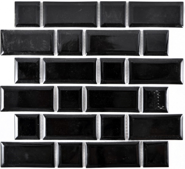 Metro Subway Tiles Black Facet Mosaic Tile Ceramic Tile Backsplash Cucina MOS26WM-0301