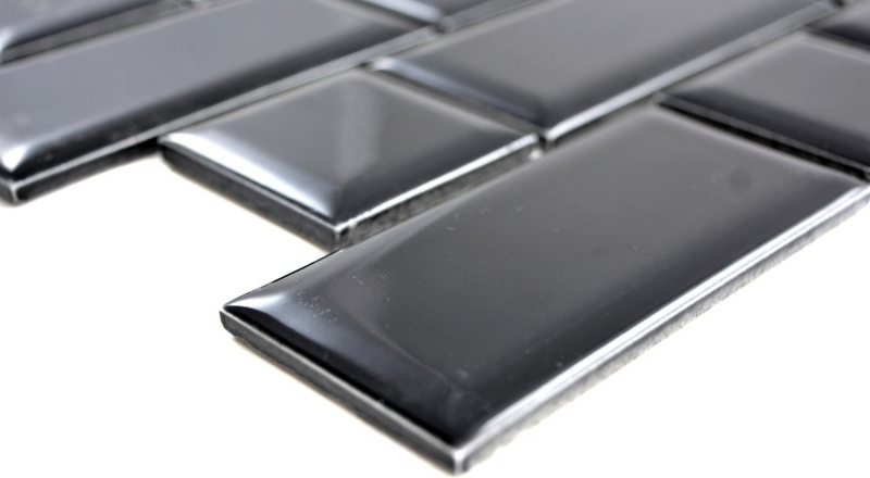 Metro Subway Tiles Black Facet Mosaic Tile Ceramic Tile Backsplash Cucina MOS26WM-0301