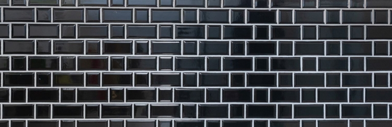 Metro Subway Tiles Black Facet Mosaic Tile Ceramic Tile Backsplash Cucina MOS26WM-0301