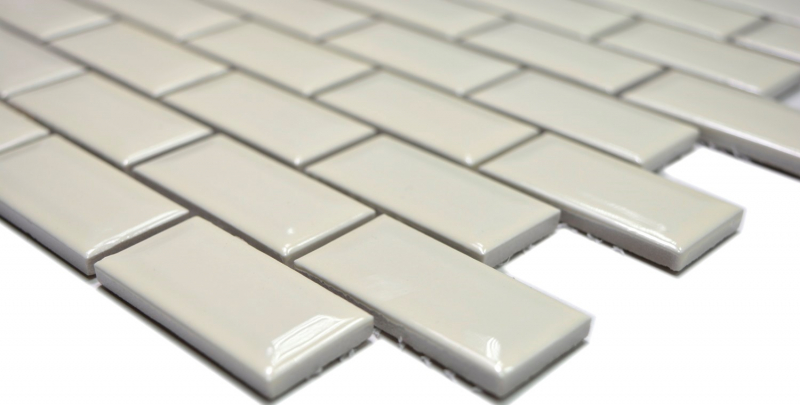 Modello a mano mini metro mosaico piastrelle in ceramica backsplash cucina avorio MOS26-0119CBI_m