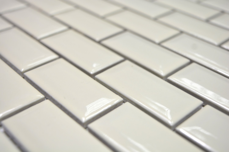 Modello a mano mini metro mosaico piastrelle in ceramica backsplash cucina avorio MOS26-0119CBI_m