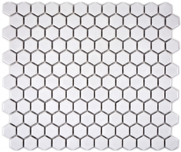 Modello a mano mosaico piastrelle ceramica esagono bianco lucido piastrelle backsplash cucina MOS11A-0102_m
