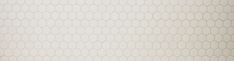 Piastrella di mosaico decorata a mano in ceramica esagonale bianca lucida per cucina MOS11B-0102_m