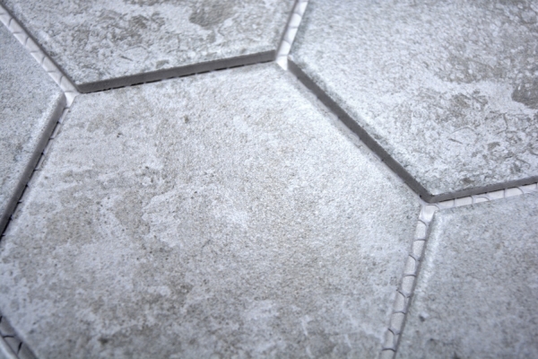 Mano modello mosaico piastrella ceramica grigio esagono cemento cucina piastrella WC bagno piastrella MOS11F-0202_m