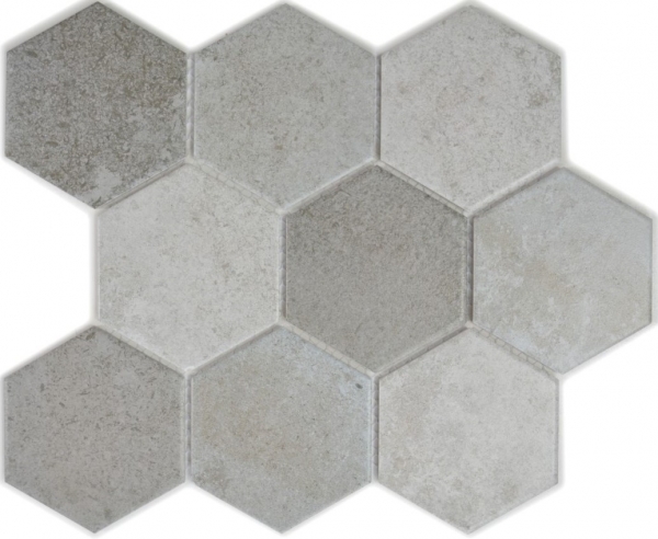 Mano modello mosaico piastrella ceramica grigio esagono cemento cucina piastrella WC bagno piastrella MOS11F-0204_m