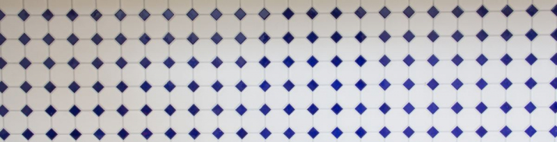 Piastrelle mosaico ceramica blu ottagono bianco opaco blu lucido cucina splashback MOS13-OctaG464_f | 10 tappetini mosaico