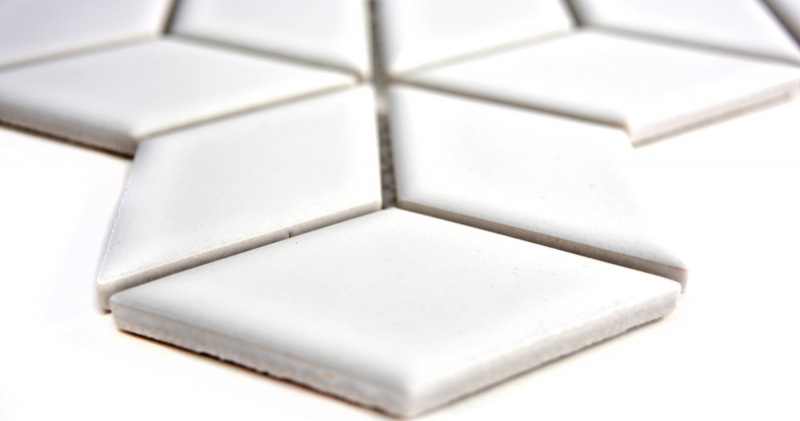 Mosaico a cubo in ceramica 3D bianco lucido piastrella da parete piastrella da bagno piastrella da cucina - MOS13OV-0101