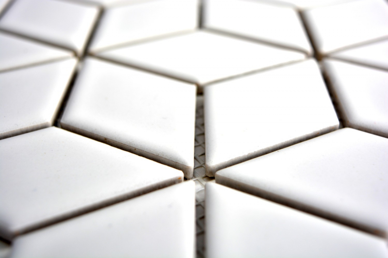 Mosaico a cubo in ceramica 3D bianco lucido piastrella da parete piastrella da bagno piastrella da cucina - MOS13OV-0101