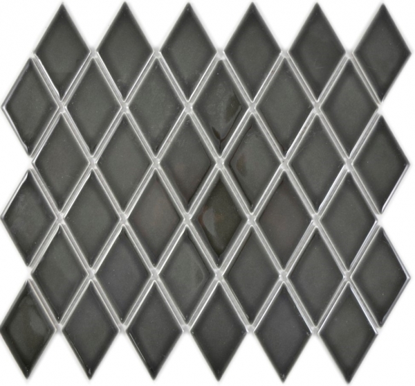 Mosaico dipinto a mano in ceramica diamante nero lucido doccia splashback piastrelle backsplash cucina MOS13-DS0301_m