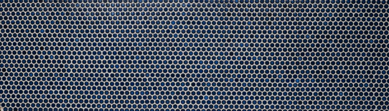 Pulsante mosaico LOOP rotondo mosaico blu scuro cobalto parete cucina doccia BAGNO MOS10-0405_f | 10 tappetini mosaico