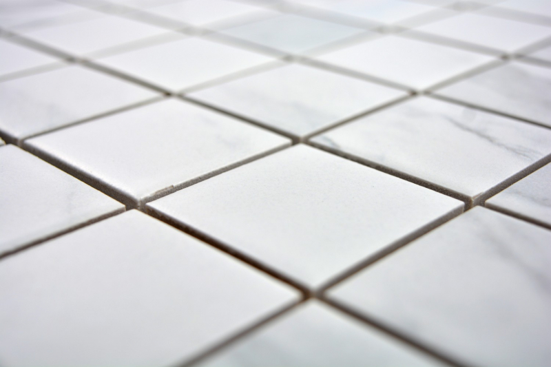 Mosaico ceramico aspetto Carrara bianco grigio bagno piastrelle backsplash cucina MOS14-0102